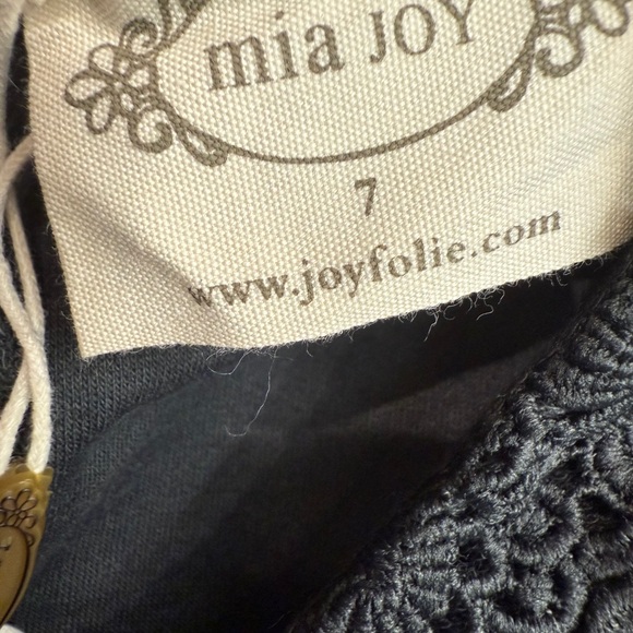 Mia Joy Girls Dress Size 7 Je T'aime Paris Gray Long Sleeve Dainty - Picture 6 of 6